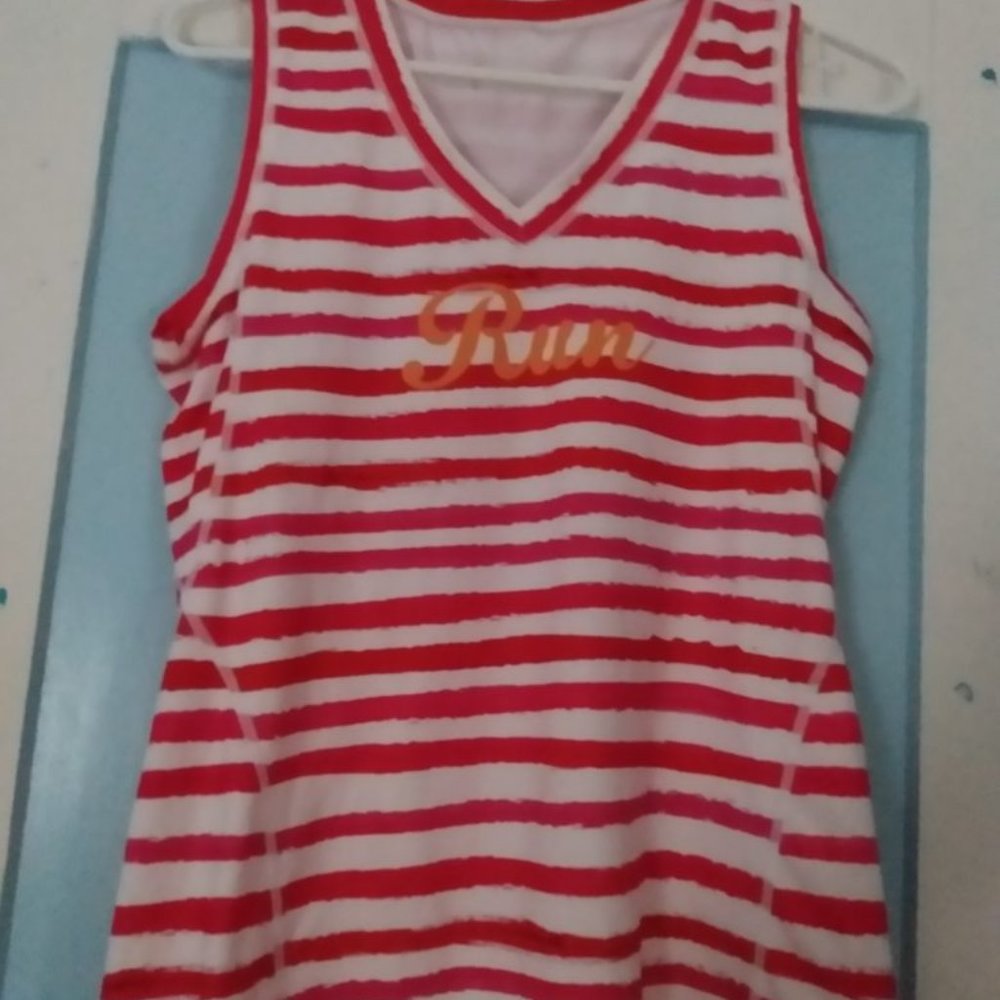 RED WHITE ACTIVEWEAR RUN TANK